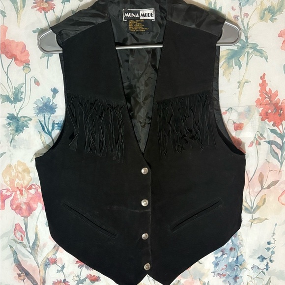 Vintage Black Fringe Vest for Women - Picture 1 of 8